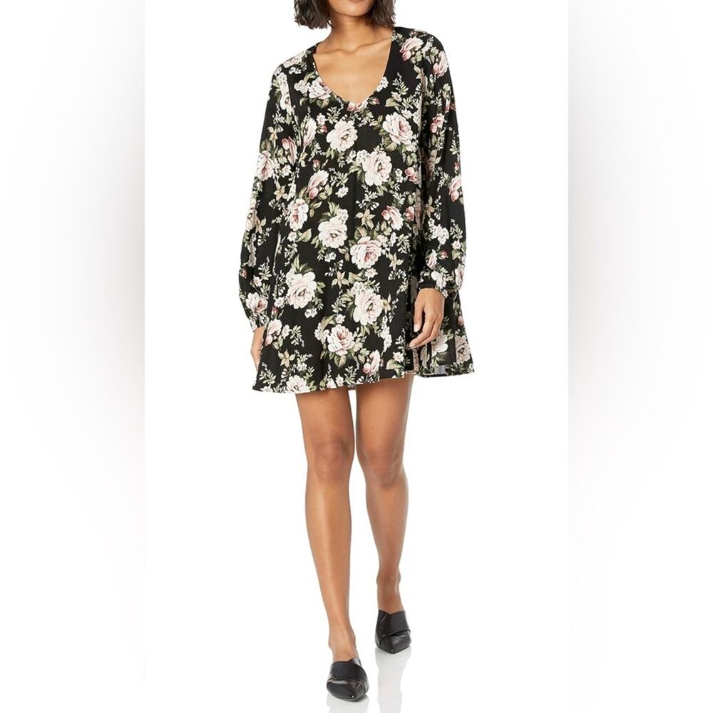 Show Me Your Mumu Women's Donnie Dress Courtney Loves Roses Cloud Mini Sz SM